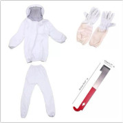 Professional beekeeper suit (includes jacket, trousers, gloves, scraper) white