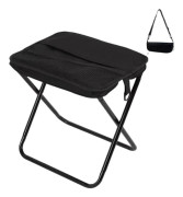 Mini hopfällbar campingpall med bärväska, hopfällbar campingstol för camping och fiske, svart