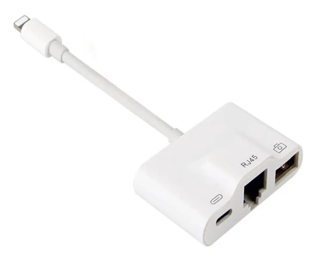 10/100 Mbps Lightning till RJ45 Ethernet LAN Nätverksadapter för iPhone/iPad med 8-stifts Lightning-kontakt