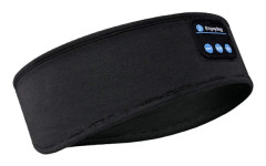 Sovhörlurar Pannband med Bluetooth Ögonmask Trådlöst Musik Sovheadset Mjukt Andningsbart Tyg för Resor Meditation black