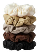 Yuaia Haircare Bløde Satin Hårelastikker Coffee 5 stk.