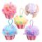 4 st Slumpmässig färg Cupcake Bad Loofah Svamp Tecknad Kroppsskrubb Loofah Mjuk Mesh Exfolierande Badskrubb Duschboll för Duschsvamp Gåvor Exc