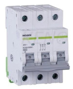Circuit breaker 6 kA, characteristic B, 10 A, 3-pole. 100051