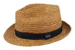Barts - Brun trilby Hatt - Grayden Hat Light Brown Trilby Straw Hat @ Hatstore