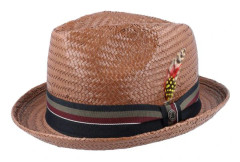 Jaxon & James - Brun trilby Hatt - Tribeca Straw Hat Brown Trilby @ Hatstore