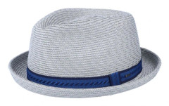 Seeberger - Blå straw Hatt - Mannes Cement Multi Straw Hat @ Hatstore