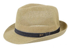 Seeberger - Beige straw Hatt - Elliott Natural Trilby Straw Hat @ Hatstore
