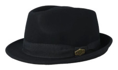MJM Hats - Svart trilby Hatt - Snap Wool Felt Black Trilby @ Hatstore