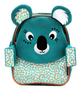 Barnryggsäck - LES DÉGLINGOS - Berlingos koalan - Blå koalamönster - 23x10x30 cm - Återvunnen polyester Blå