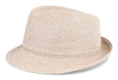 Seeberger - Beige straw Hatt - Trilby In Soft Paper Braid Sand Trilby @ Hatstore