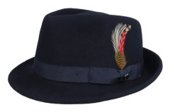 Jaxon & James - Svart trilby Hatt - Detroit Black Trilby Hat @ Hatstore