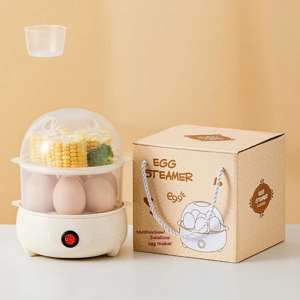 Automatisk avstängning Äggkokare Mini Flerskikts Frukostmaskin