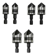 6 st 1/4 tums sexkantskaft 5-skärig 90 graders försänkningsborr för trä snabbväxlingsbit 12mm 16mm 19mm