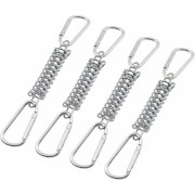 Tension Spring for Awning Mount - Stainless Steel Shade Sail Fasteners with 4 Coil Springs 8 Carabiners for Tents, Awnings, Camping, 4 P