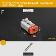 2 3 4 6 8 12-polig vattentät elektrisk anslutningssats DT04-12P D