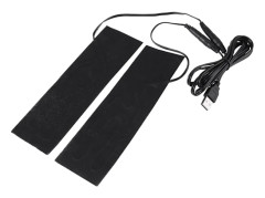 1 par svart USB-värmare 2A 5V 35℃-50℃ USB-värmedyna 772 x 236 tum uppvärmda innersulor lämpliga för uppvärmning och att hålla värmen i innersulor och tofflor