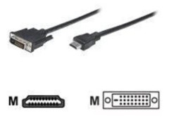 Manhattan 372503, 1,8 m, HDMI Typ A (Standard), DVI-D, Hanstik, Rakt