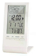 Multifunktionell kalender temperatur digital väckarklocka elektronisk kalender termometer hygrometer bordsklocka med tid White A2
