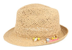 Barts - Beige straw Hatt - Amethyst Paper Hat Natural Trilby @ Hatstore