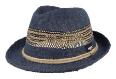 Barts - Blå straw Hatt - Tuha Hat Navy Trilby @ Hatstore