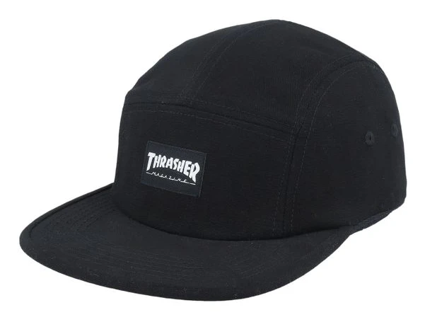 Thrasher - Svart 5panel Keps - Thrasher Logo Black @ Hatstore