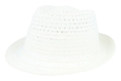 Seeberger - Vit straw Hatt - Straw Borten Mix White Trilby @ Hatstore