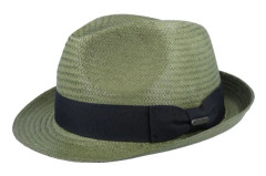 Wigéns - Grön straw Hatt - Trilby Hat Olive Straw Hat @ Hatstore