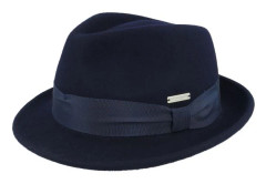 Seeberger - Blå trilby Hatt - Felt Navy Trillby @ Hatstore