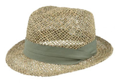 Seeberger - Beige straw Hatt - Seagrass Natural Trilby @ Hatstore