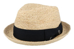 Jaxon & James - Beige straw Hatt - Saybrook Raffia Hat Natural Trilby @ Hatstore