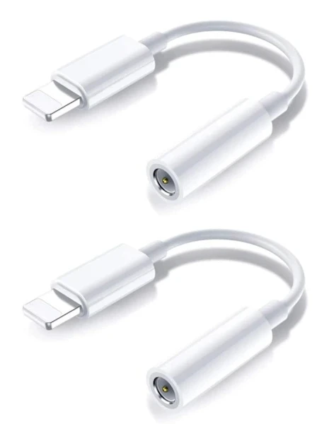 2x BT Lightning till 3,5 mm adapter för hörlurar BT ljud och samtal