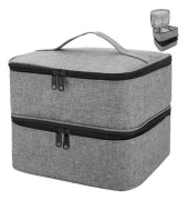 Nagellack Organizer Väska, Nagellack Förvaring Rymmer 30 Flaskor(0.5 fl.oz) Nagellampa Nagellack Gray