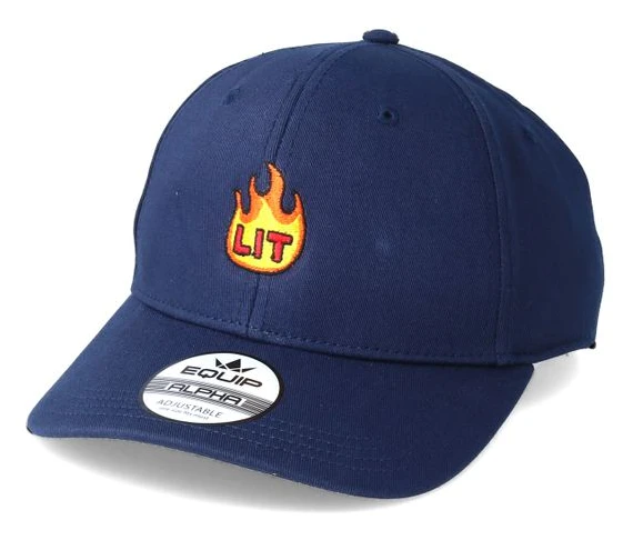 BOOM - Blå adjustable Keps - It's Lit Navy Adjustable @ Hatstore