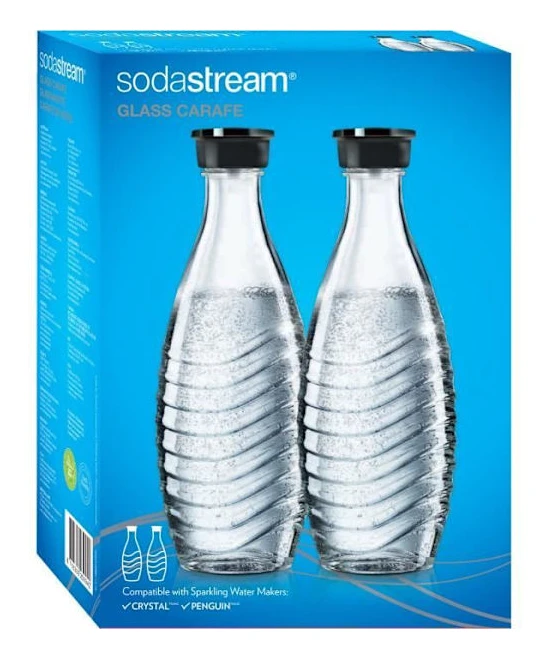 Glaskaraffer - SODASTREAM - PINGUIN och CRYSTAL - Set med 2 - 615 ml - Glas