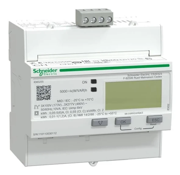 Schneider Triphase kwh meter ct modbus mid