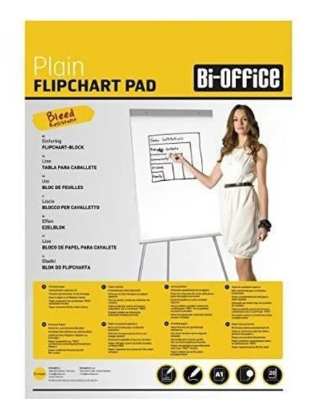 Bi-Office FL0117203 Paket med 5 släta papperskuddar för konferensstafli A1 20 ark 70 g-m²