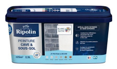 RIPOLIN källar- och källarfärg - Vit - Satin - Akryl - 2,5l