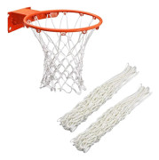 2-pack kraftigt basketnät, ersättning passar, standard 12 öglor basketkorgnät för inomhus utomhusträningsutrustning (vit) Polyester pure white
