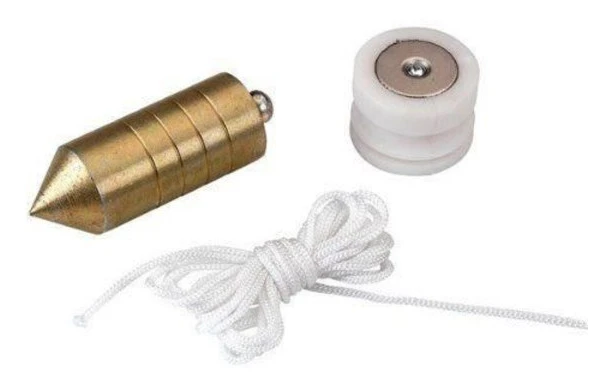 Alyco - Magnetisk lod Förzinkat stål 750 gr trä och nylon repmuttrar 5 m - 197944