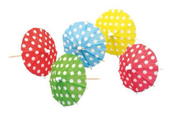 Mini-cocktailparasoll i trä - AMSCAN - 551122 - Flerfärgad - Set med 10
