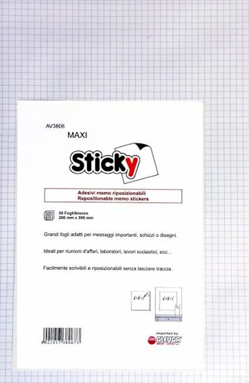 Klisterblock - ALEVAR - 3806 - Återplaceringbara - 50 ark - 200 x 300 mm rutat