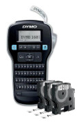 DYMO LabelManager 160 (Pack), Bärbar etikettskrivare med 3 rullar D1 tejp, QWERTY-tangentbord