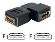 DELOCK HDMI-adapter, 19-pin hona till hona, vinklad