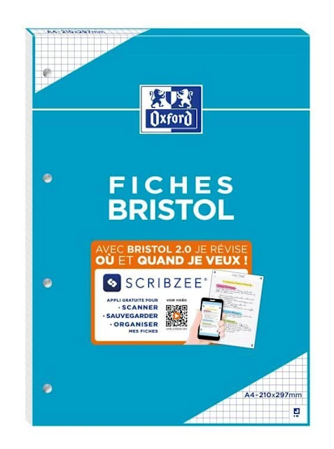 Bristolblock 2.0 OXFORD perforerad A4 30 ark 210g rutat 5mm