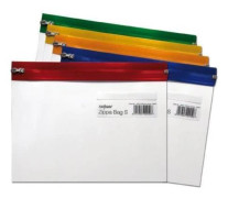 Snopake Set med 5 genomskinliga A5 zip-påsar (25,5 x 19 cm) LDPE 140µ – matchande dragkedjor