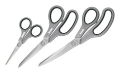 Hushållssaxar - KWB - 3-delarsset - Rostfritt stål - 140 mm, 210 mm, 250 mm - Svart