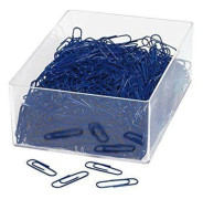 Wedo 901244603 Plastbelagda metallpappersklämmor 27 mm blå paket med 1000