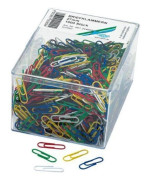 Wedo 901244699 gem (tillverkat av metall 27 mm, plastbelagd, i genomskinlig låda) 1000 stycken, olika färger