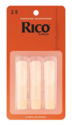 Rico Set med 3 Sopran Saxophone Reeds Strength 2.5
