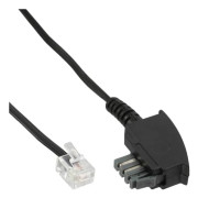 InLine - telefonkabel - TAE-N (S) till RJ-11 (6-stift) (S) - 10,0 m - svart (18810B)